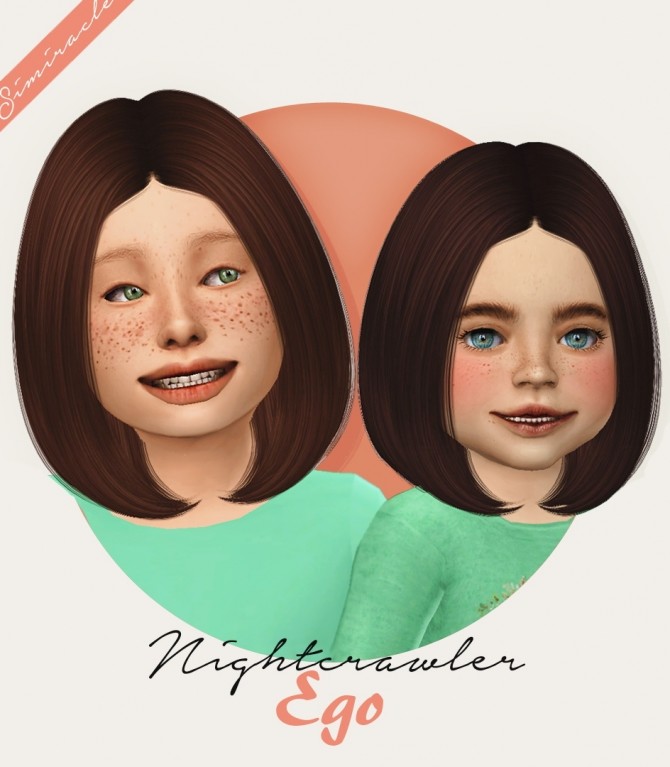 Sims 4 Nightcrawlers Ego hair for kids & toddlers at Simiracle