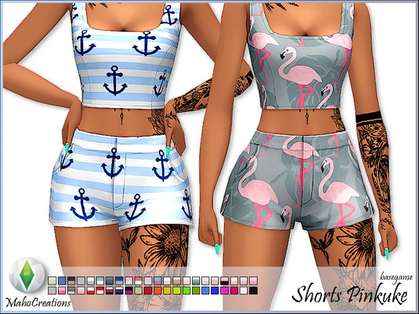 Sims 4 Shorts Pinkuke by MahoCreations at TSR
