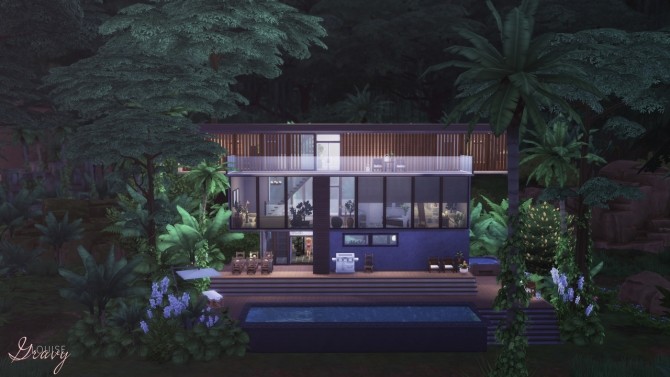 Sims 4 Tropical Modern Villa CC Free at GravySims