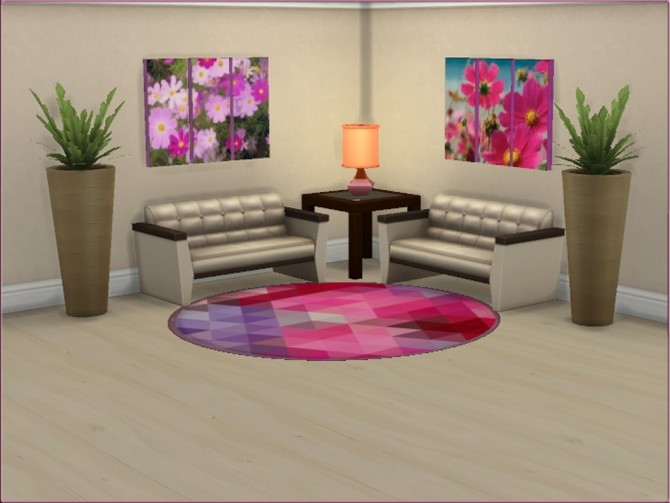 Sims 4 Mea In the Pink Triptych Painting by oumamea at Mod The Sims