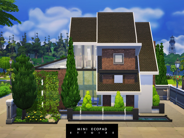 Sims 4 Mini Ecopad small modern industrial house by Ettoire at TSR