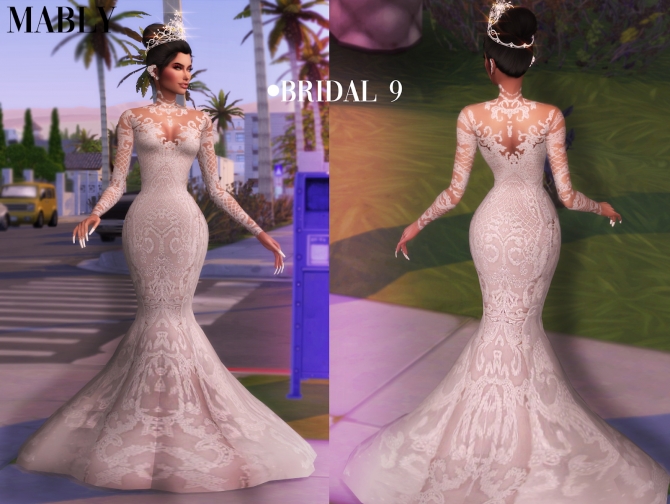 BRIDAL 9 dress at Mably Store » Sims 4 Updates