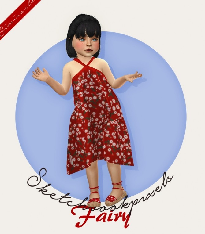 Sims 4 Sketchbbokpixels Fairy 3T4 dress for toddlers at Simiracle