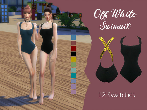 Sims 4 LMCS Off White Swimuit by Lisaminicatsims at TSR
