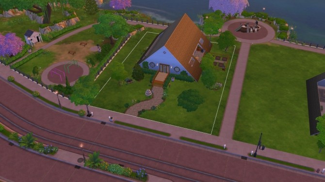 Sims 4 Rustic A Frame House NO CC by Sarafinja at Mod The Sims