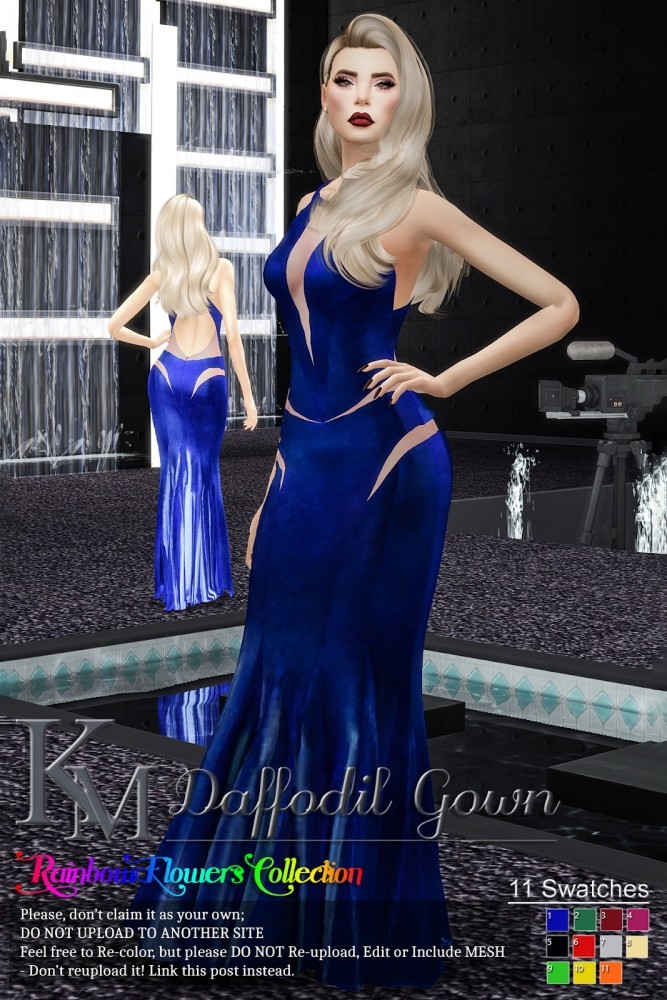 Sims 4 Daffodil Gown by Katarina   Sims at KM