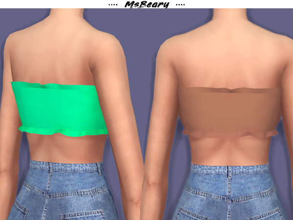 Sims 4 Ruffled Bandage Top by MsBeary at TSR