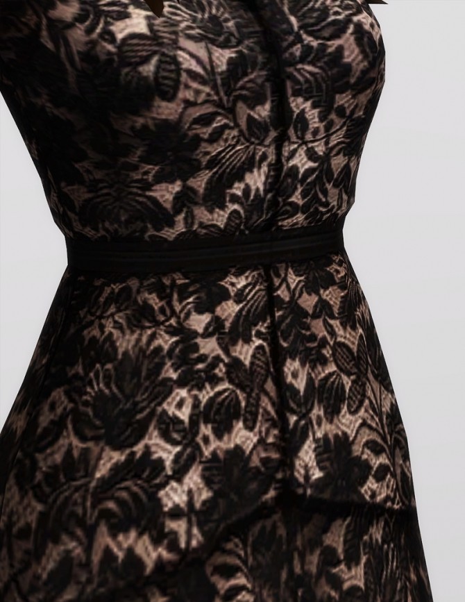 Sims 4 Black Lace Gown at Rusty Nail