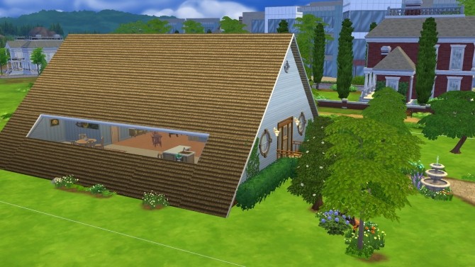 Sims 4 Rustic A Frame House NO CC by Sarafinja at Mod The Sims