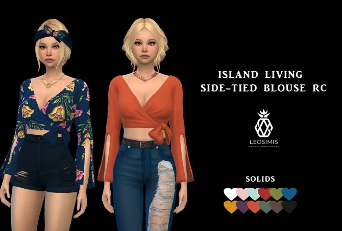 Sims 4 Side tied Blouse at Leo Sims