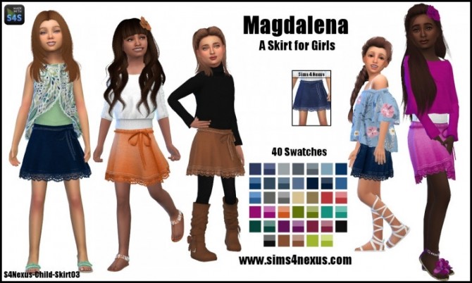 Sims 4 Magdalena skirt by SamanthaGump at Sims 4 Nexus