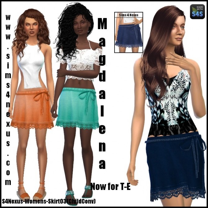 Sims 4 Magdalena skirt by SamanthaGump at Sims 4 Nexus