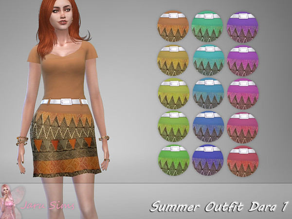 Sims 4 Summer Outfit Dara 1 by Jaru Sims at TSR
