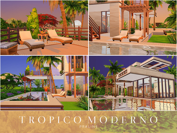 Sims 4 Tropico Moderno house by Pralinesims at TSR