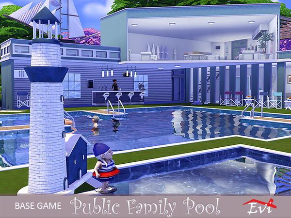 Sims 4 Public Family Pool by evi at TSR