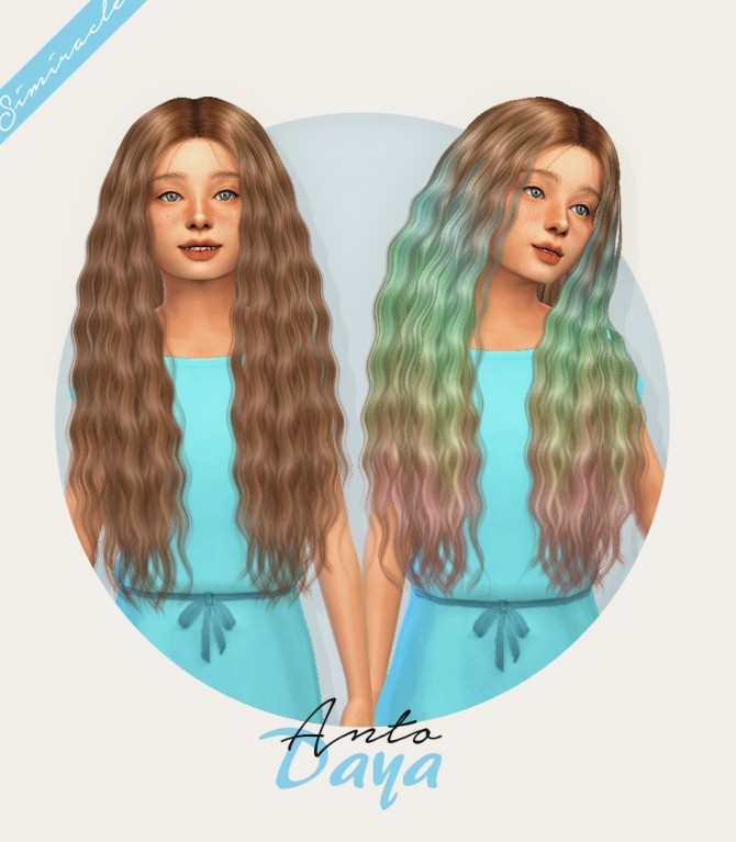 Sims 4 Anto Daya hair + acc Kids Version at Simiracle