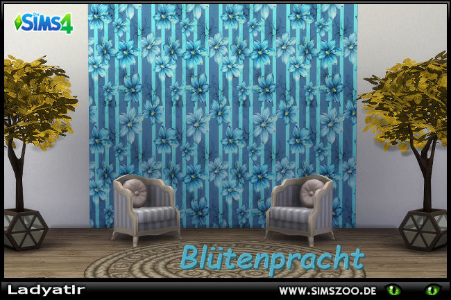 Sims 4 Flowerage wallpaper by Ladyatir at Blacky’s Sims Zoo