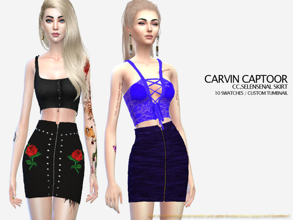 Sims 4 Selensenal skirt by carvin captoor at TSR