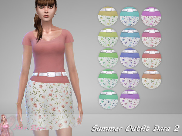Sims 4 Summer Outfit Dara 2 by Jaru Sims at TSR