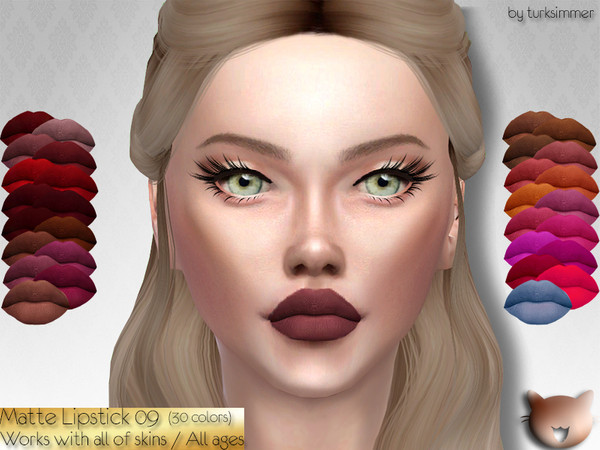 Sims 4 Matte Lipstick 09 by turksimmer at TSR