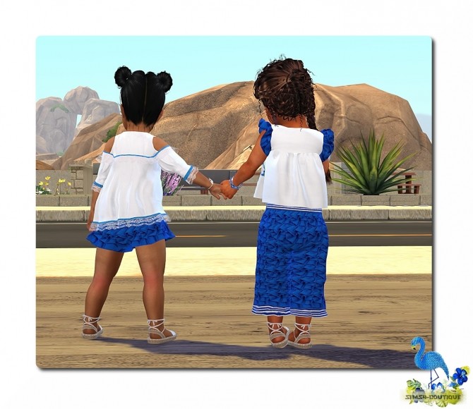 Sims 4 Ruffle Blouses & Shorts + Pants and Espandrilles at Sims4 Boutique