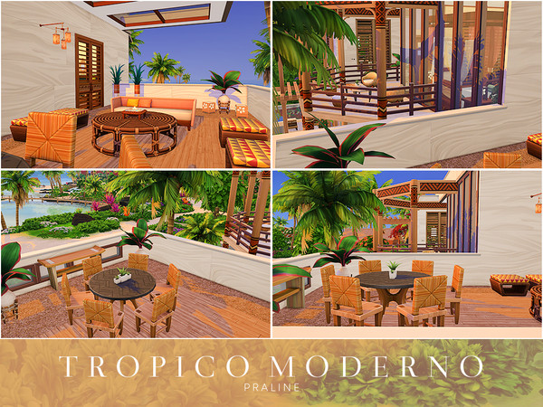 Sims 4 Tropico Moderno house by Pralinesims at TSR