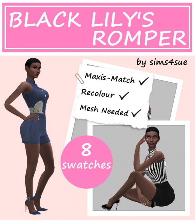 Sims 4 BL’S ROMPER RECOLOUR at Sims4Sue
