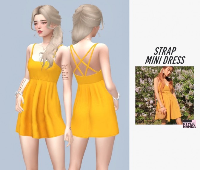 Sims 4 Strap mini dress at Casteru