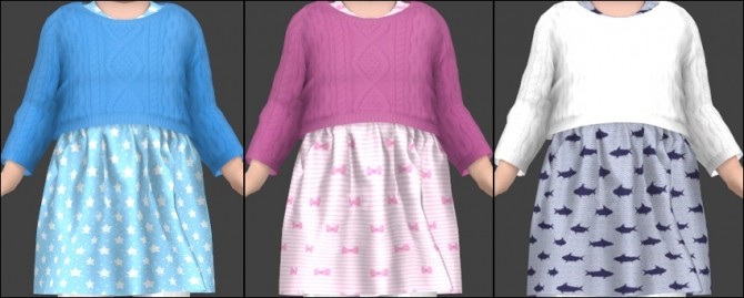 Sims 4 Tommeraas Sweater over Flowy Dress Recolors at Annett’s Sims 4 Welt