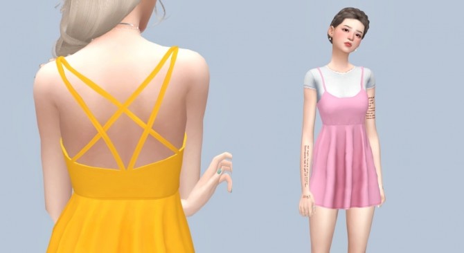 Sims 4 Strap mini dress at Casteru
