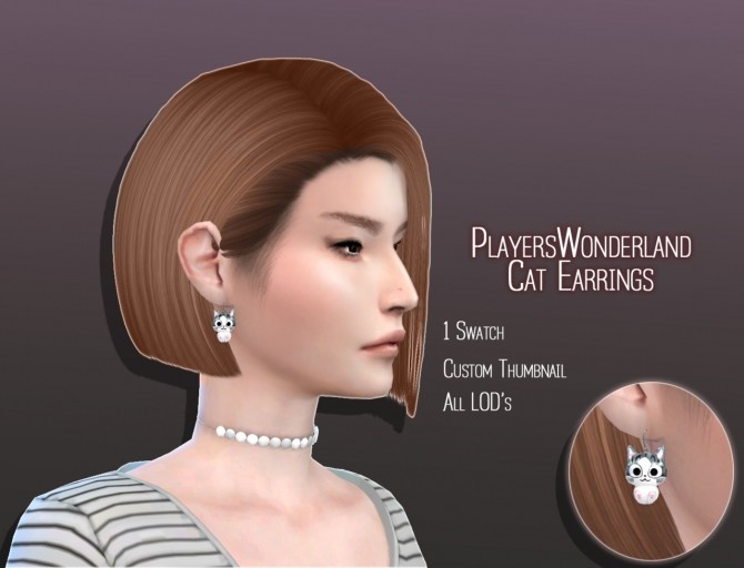 Sims 4 Cat earrings at PW’s Creations