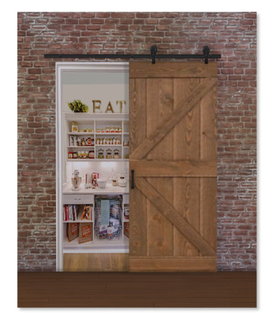 Fake Barn Door Pantry at Simthing New