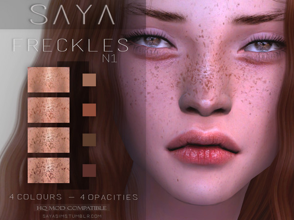 Sims 4 Freckles N1 by SayaSims at TSR