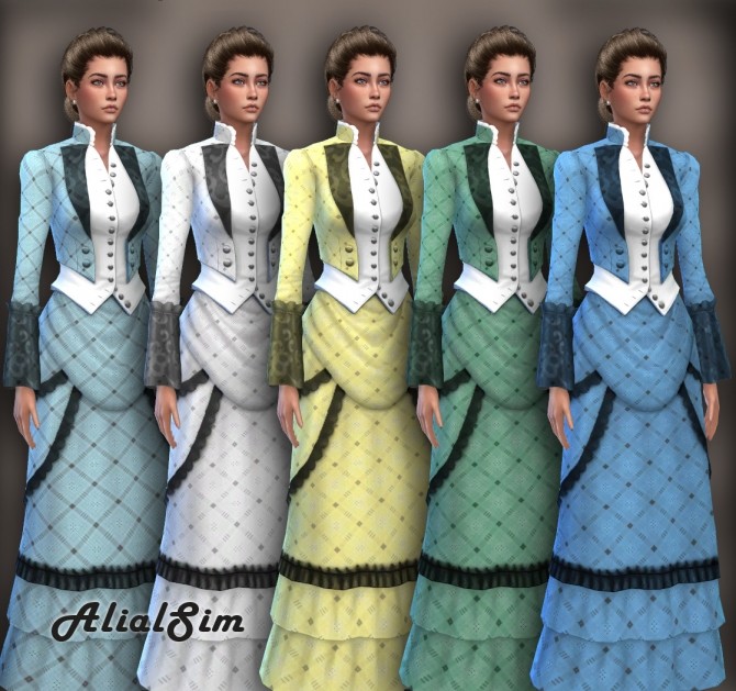 Sims 4 Victorian dress GF2 at Alial Sim