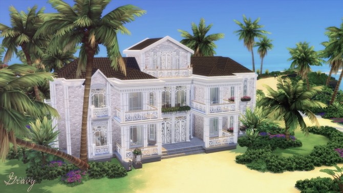 Sims 4 Beach Mansion at GravySims