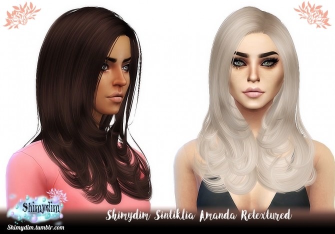Sims 4 Sintiklia Amanda Hair Retexture Naturals + Unnaturals at Shimydim Sims