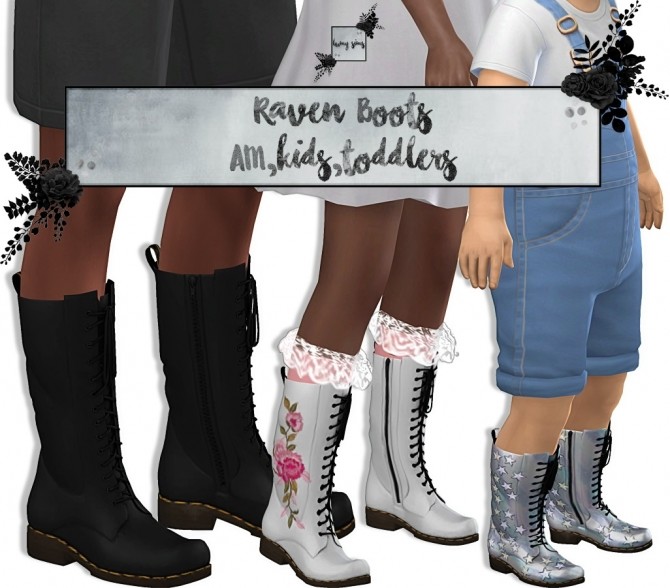 Sims 4 Raven Boots AM/KIDS/TODDLERS at Lumy Sims