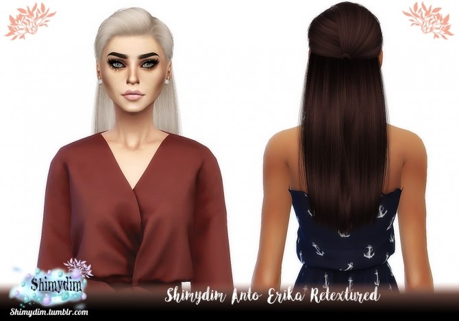 Sims 4 Anto Erika Hair Retexture Naturals + Unnaturals at Shimydim Sims
