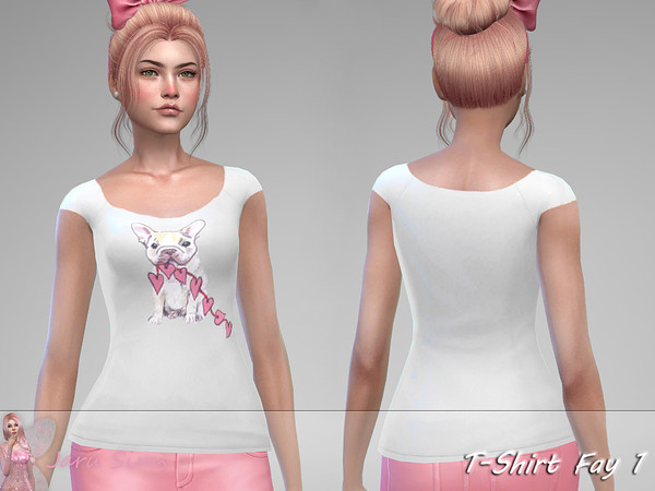 Sims 4 T Shirt Fay 1 by Jaru Sims at TSR
