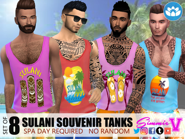 Sims 4 Sulani Souvenir Tanks by SimmieV at TSR