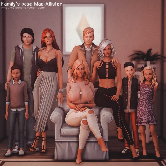 Sims 4 Family’s poses Mac Allister at Helga Tisha