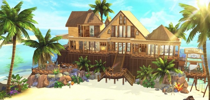 Sims 4 Gold Sandy house at HoangLap’s Sims