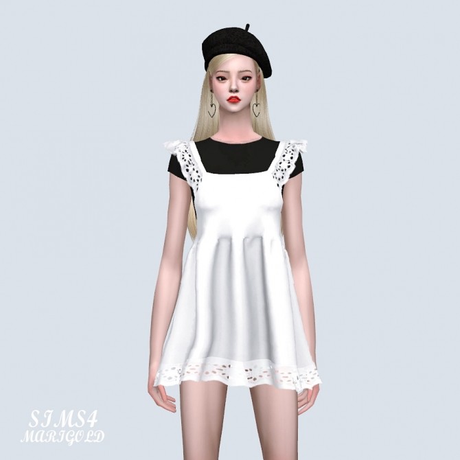 Sims 4 Punching Lace Mini Dress With T (P) at Marigold