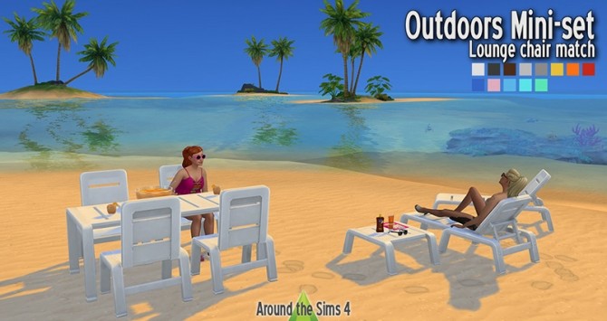 Sims 4 Outdoor mini set   Lounge chair match at Around the Sims 4