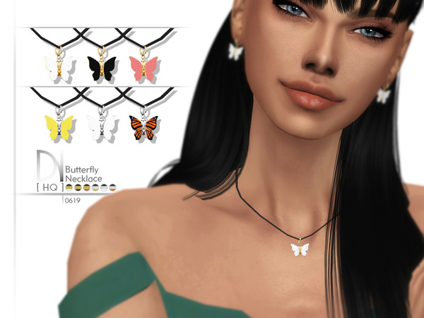 Sims 4 Butterfly Necklace by DarkNighTt at TSR