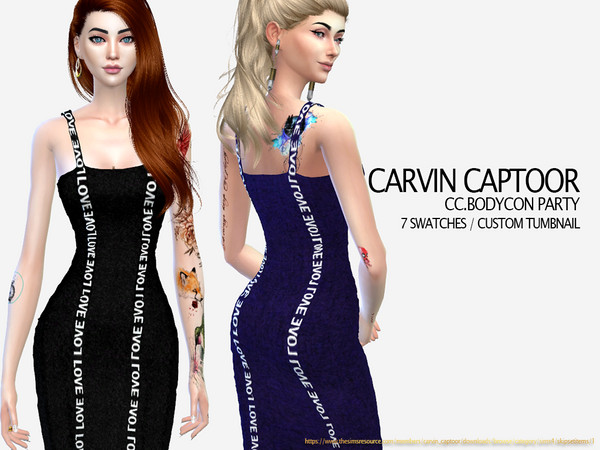 Sims 4 Bodycon Party dress by carvin captoor at TSR