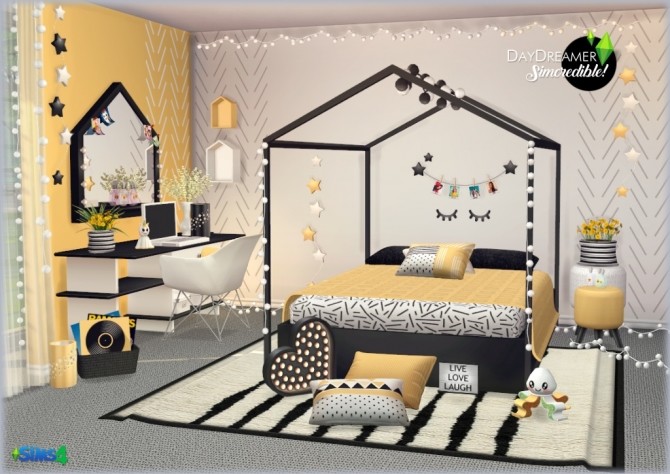 Sims 4 DAYDREAMER bedroom for kids, toddlers and teens (P) at SIMcredible! Designs 4