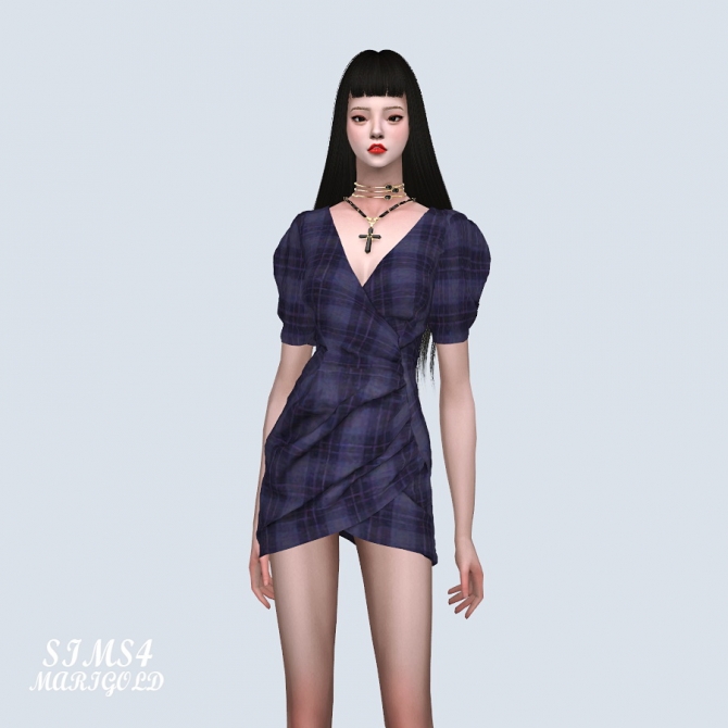 MG Puff Mini Dress (P) at Marigold » Sims 4 Updates