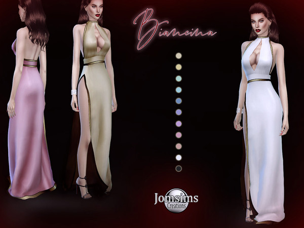 Sims 4 Biancina dress by jomsims at TSR