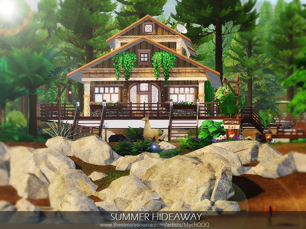Sims 4 Summer Hideaway house by MychQQQ at TSR